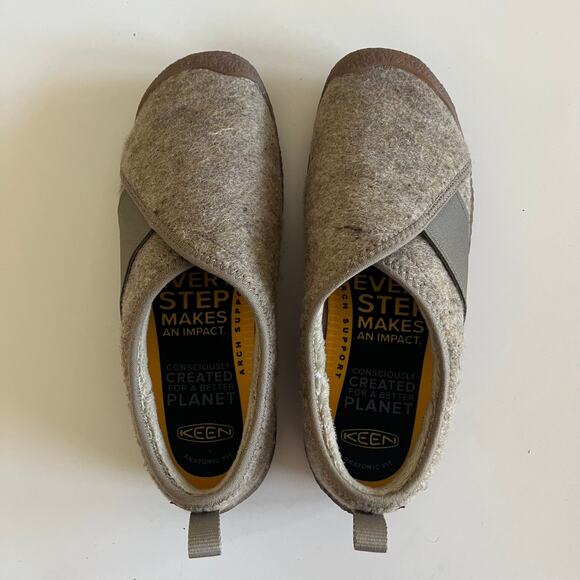 KEEN 'Howser' Women's 9.5 Slip On Comfort Shoe Beige Felted Wool Uppers - Picture 7 of 8